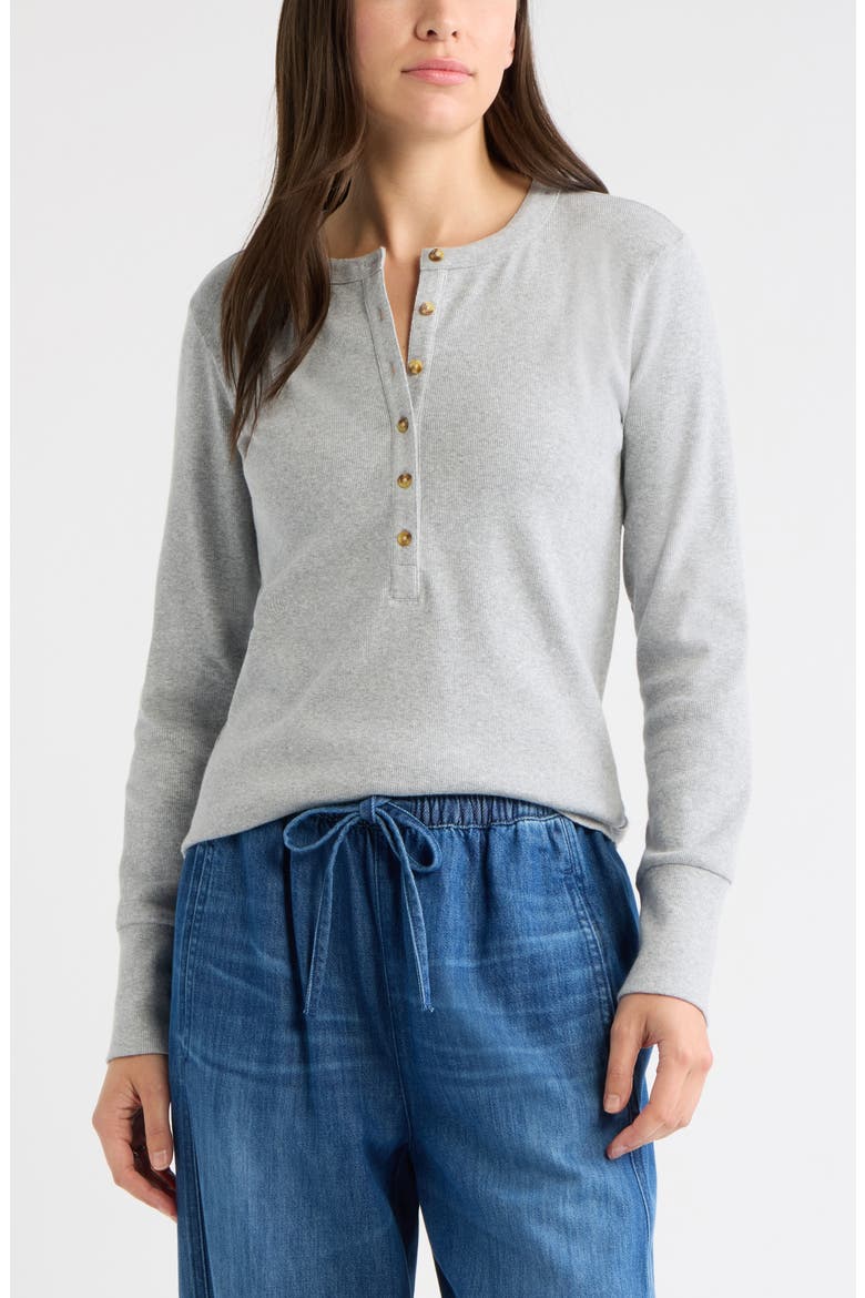 Rib Henley, Main, color, GREY HEATHER