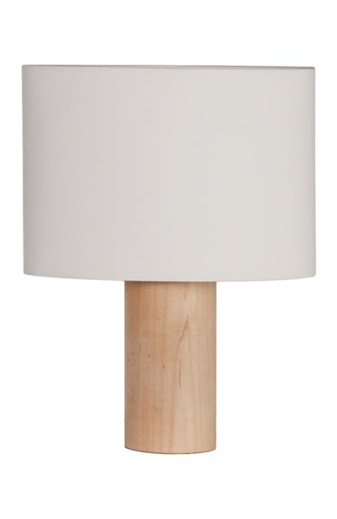 Mia 15.75" Midcentury LED Table Lamp With Natural Maple Wood Base