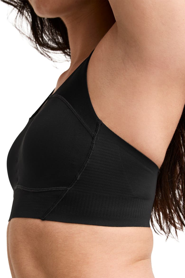 Women's Contour Hold Mid Impact Racerback Sports Bra, Alternate, color, Black