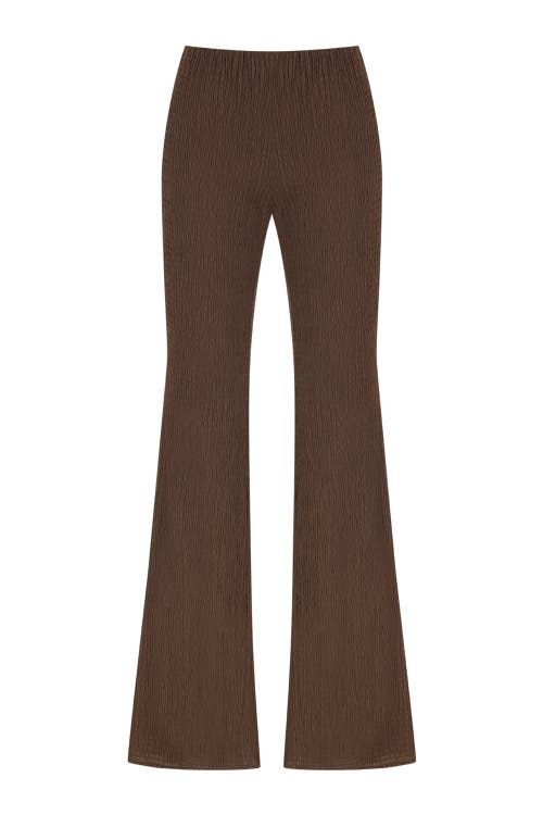 Shop Nocturne Flared Pants In Dark Brown