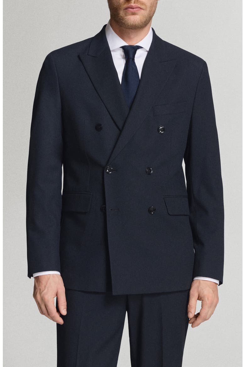 Monaco Slim Fit Double Breasted Suit Jacket, Main, color, NAVY