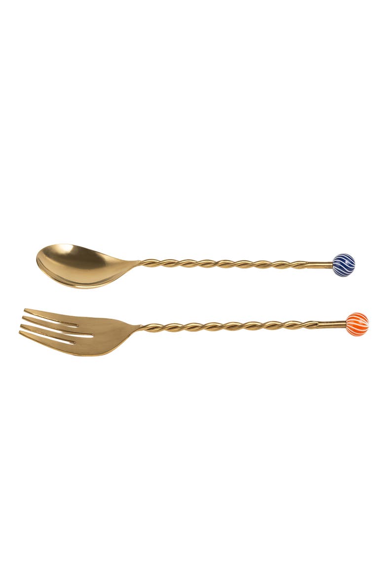 Rampur Steel Salad Serving Set Cheerland Set of 2, Alternate, color, Gold
