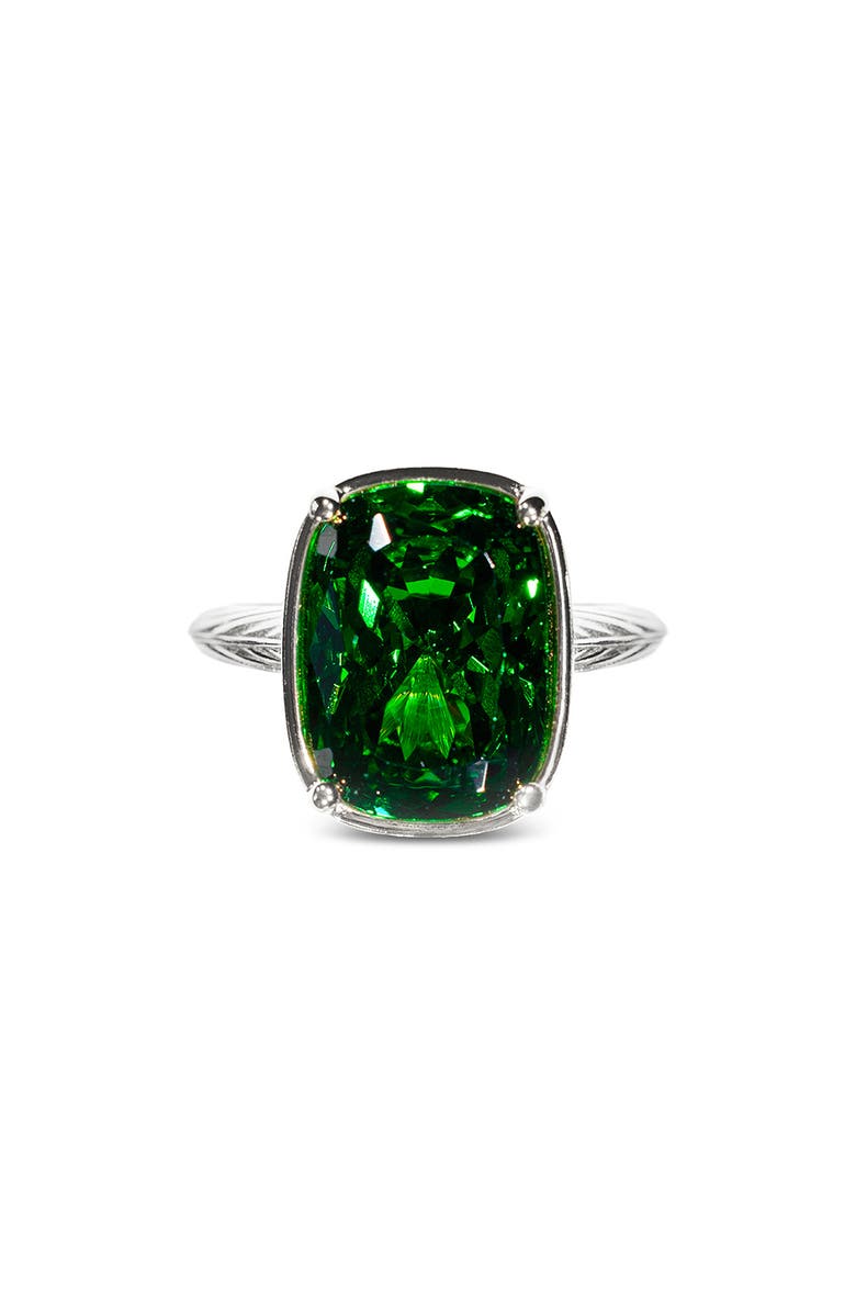 Sterling Forever Elongated Cushion-Cut Cubic Zirconia Cocktail Ring, Main, color,
