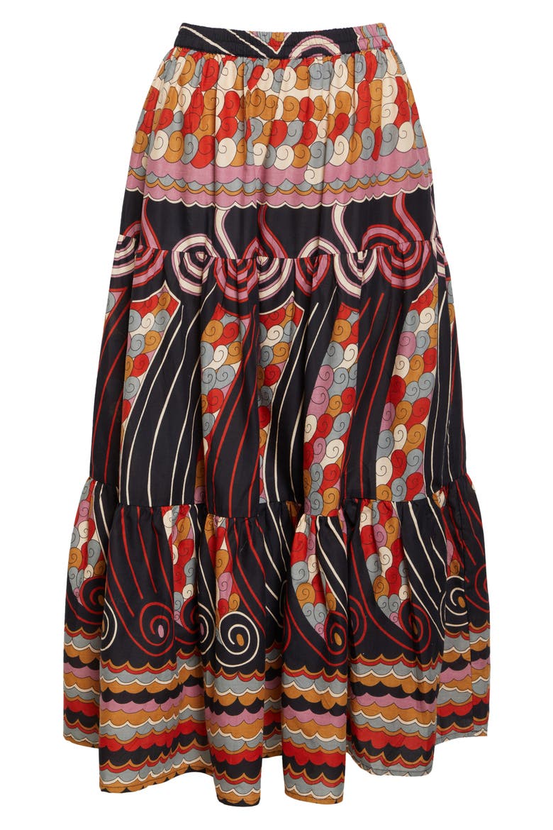 Paola Floral Print Tie Waist Maxi Skirt, Alternate, color, MAAR PRINT
