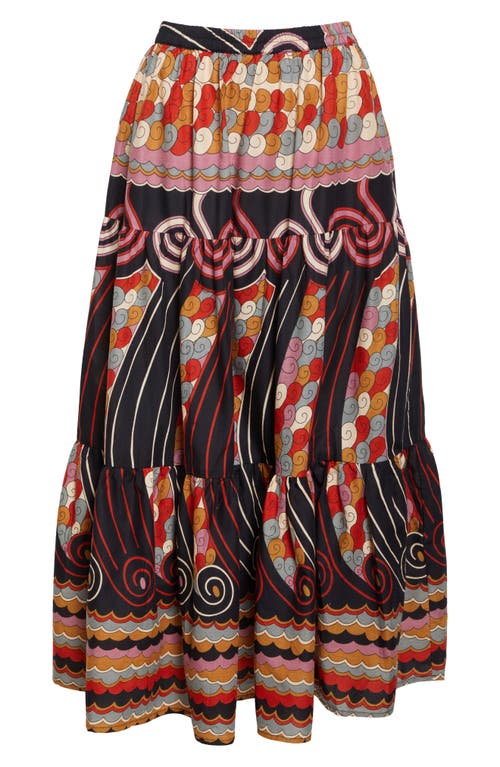 Mille Paola Floral Print Tie Waist Maxi Skirt