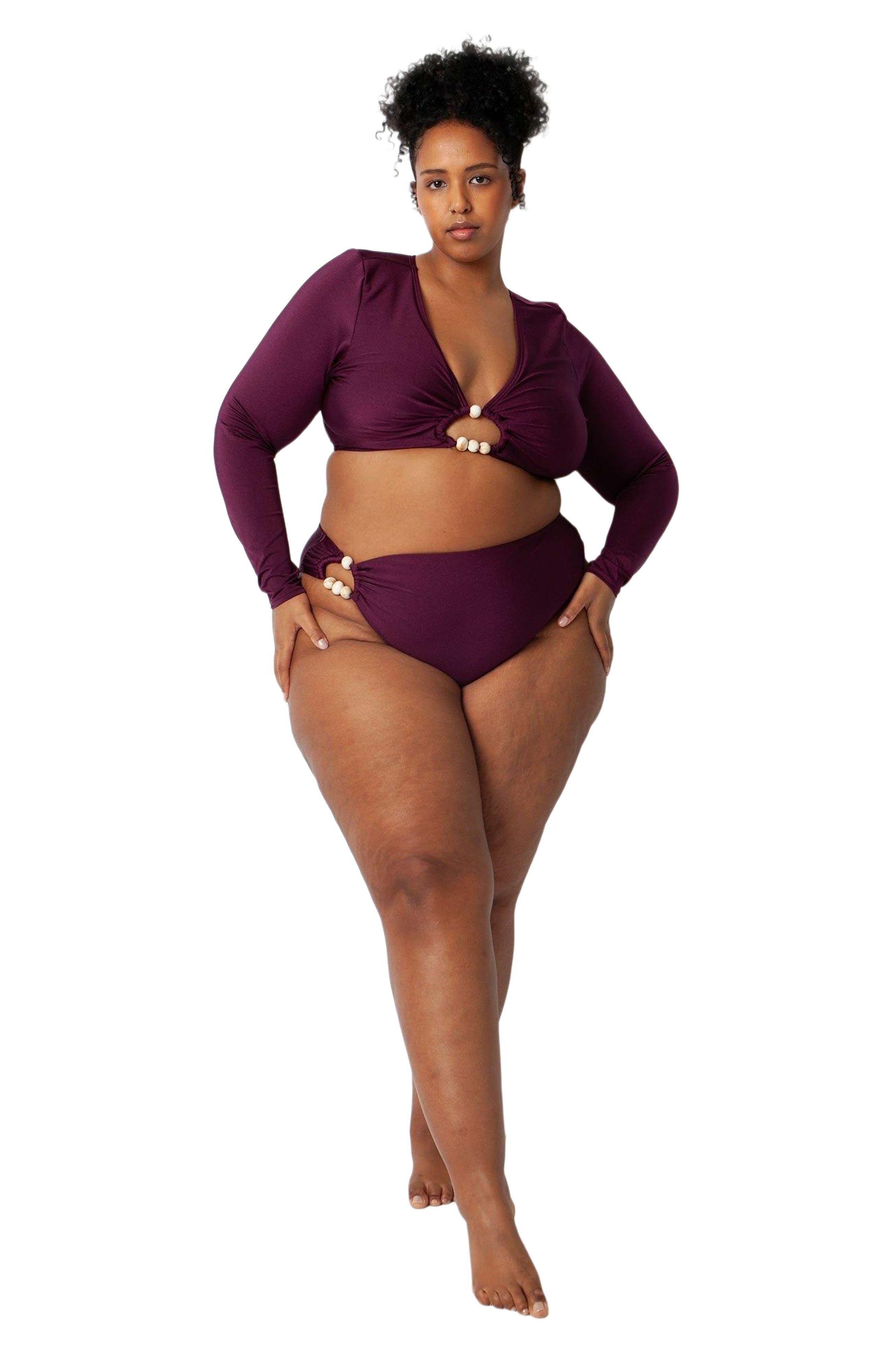 Villa Fresca Bria Long Sleeve Top in Eggplant 