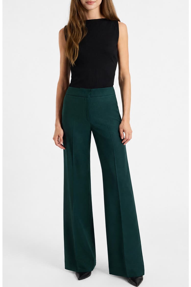 Camila Wide Leg Pant in Soft Stretch Twill, Alternate, color, Evergreen