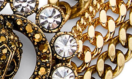 Kurt Geiger London Crystal Eagle Layered Chain Bracelet In Gold