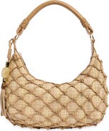 Dolce Vita Positano Straw & Faux Leather Shoulder Bag