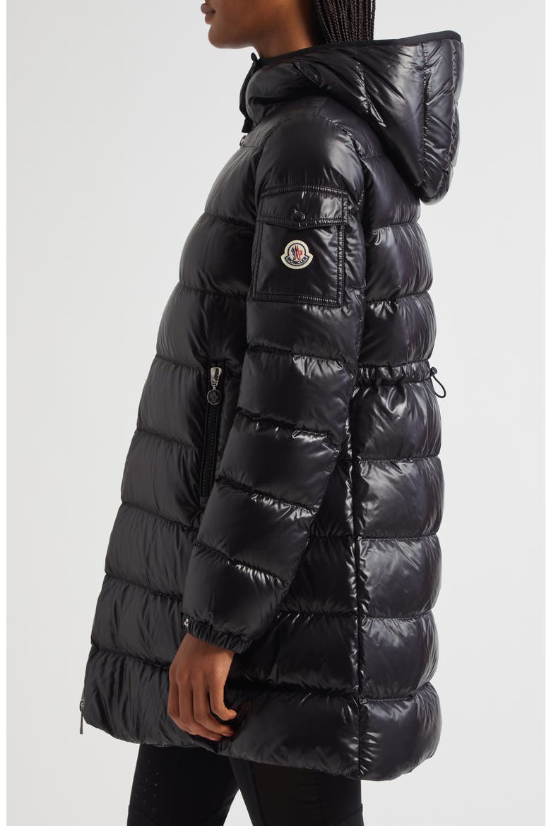 Courcelles Down Hooded Coat, Alternate, color, BLACK
