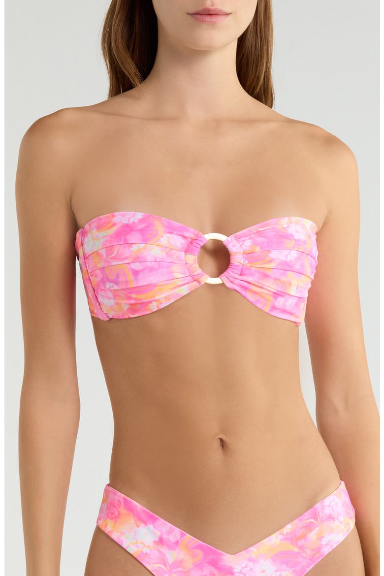 Strapless Bandeau Bikini Top, Main, color, PETAL POP