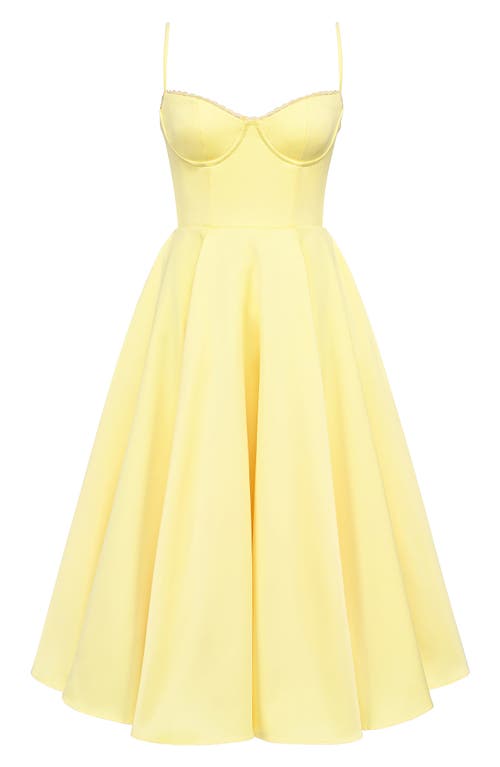 House Of Cb Of Cb Womens Sunshine Mademoiselle Floral-print Stretch Cotton-blend Midi Dress