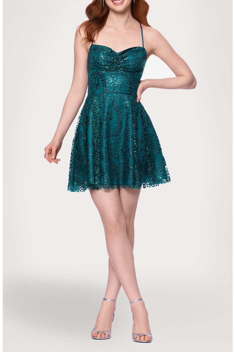 Sequin Minidress, Main, color, TEAL