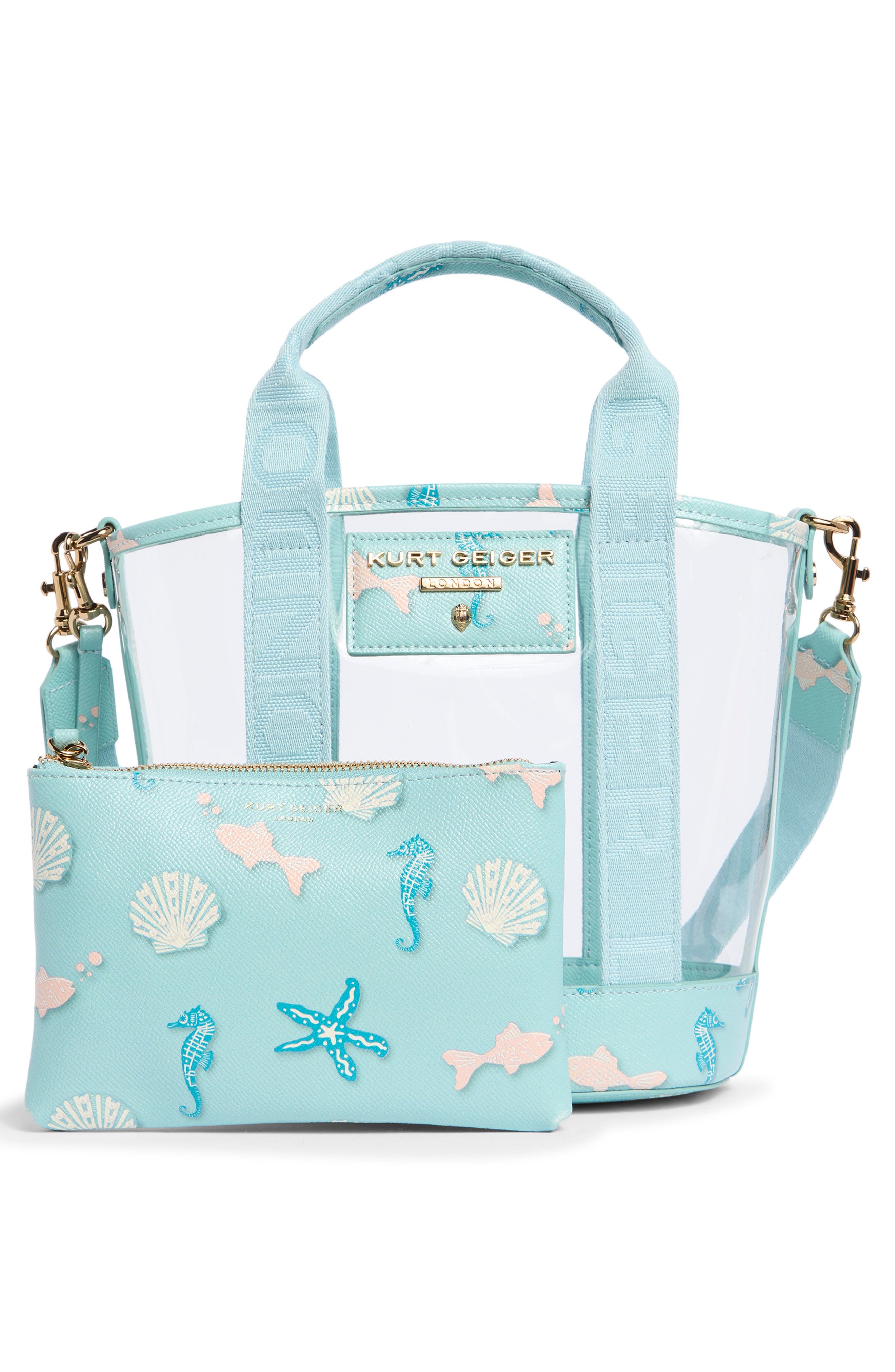 Kurt Geiger London Small Hampstead Vinyl Tote, Alternate, color, Blue Other