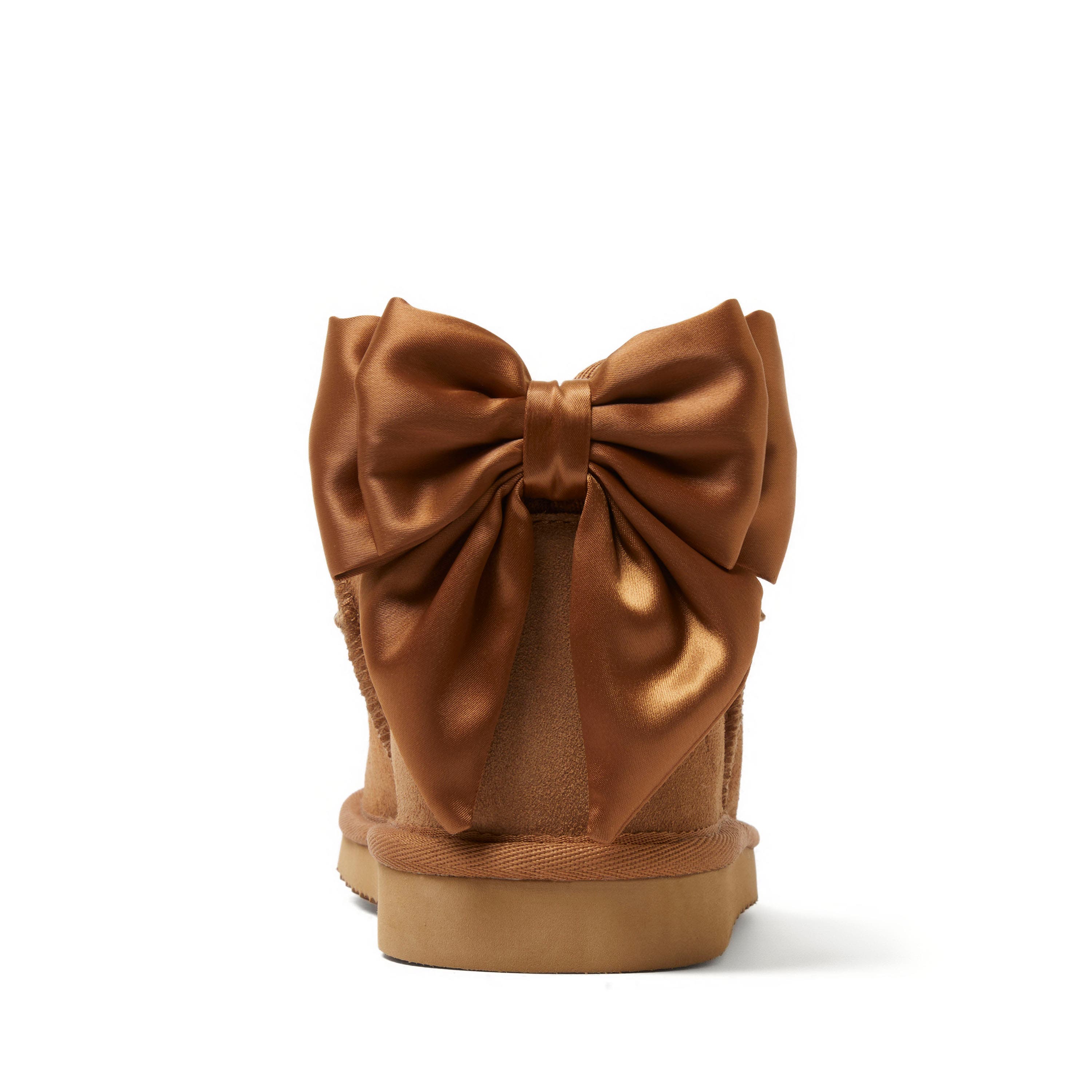 DEARFOAMS Fireside Riverland Genuine Shearling Bootie with Bow, Alternate, color, 