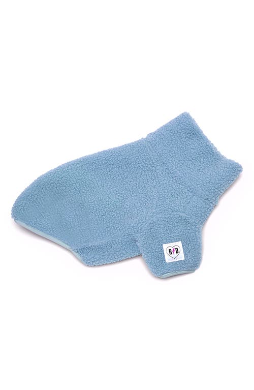 Rebel Dawg Boho Faux Shearling Pullover Dog Sweater In Blue
