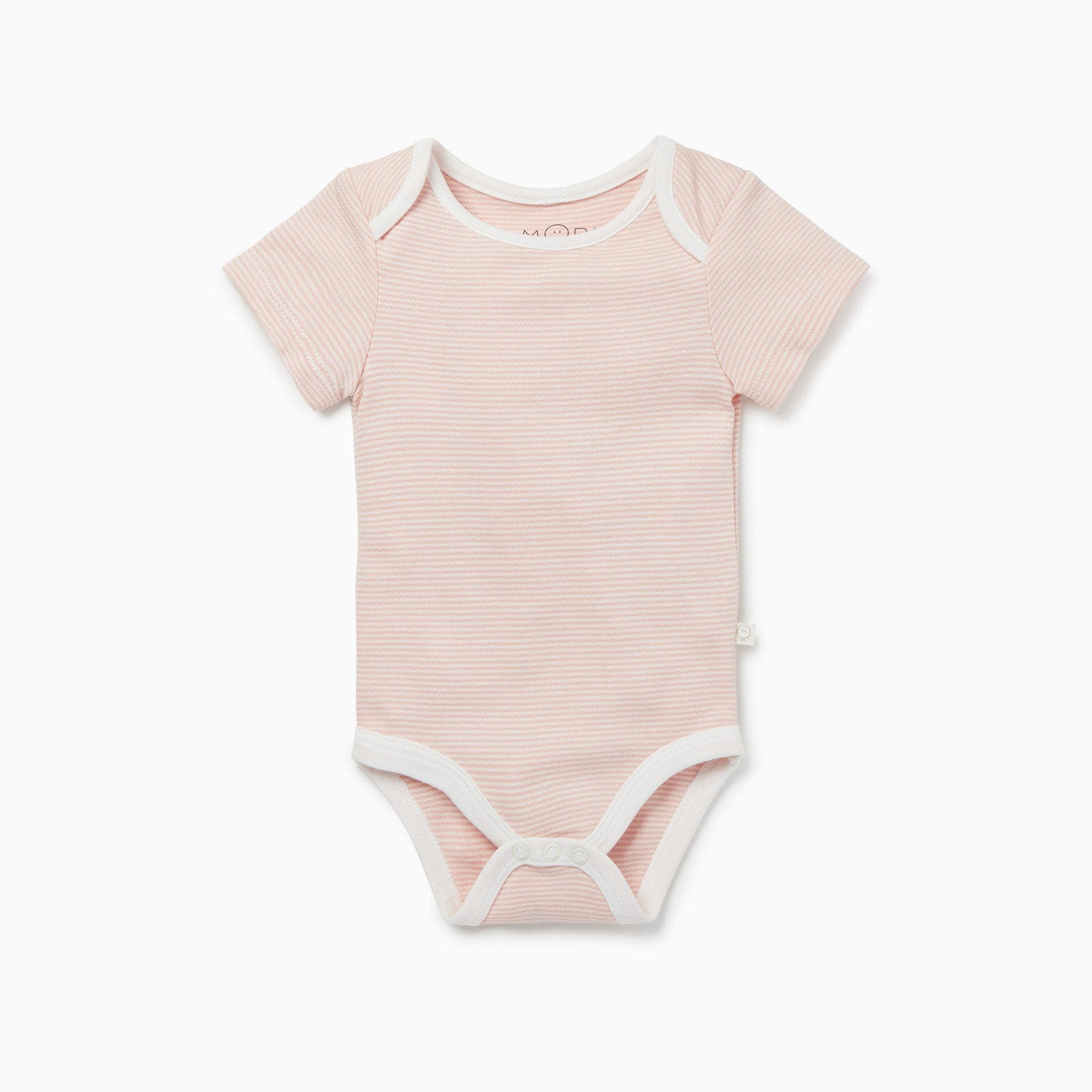 Mori Kids'  Short Sleeve Bodysuit In Pink