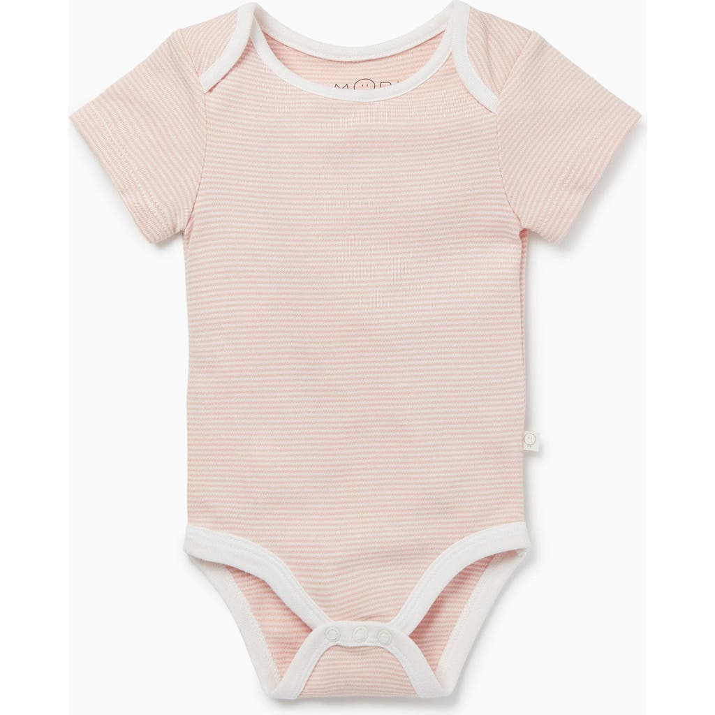 Mori Kids' Short Sleeve Bodysuit In Pink