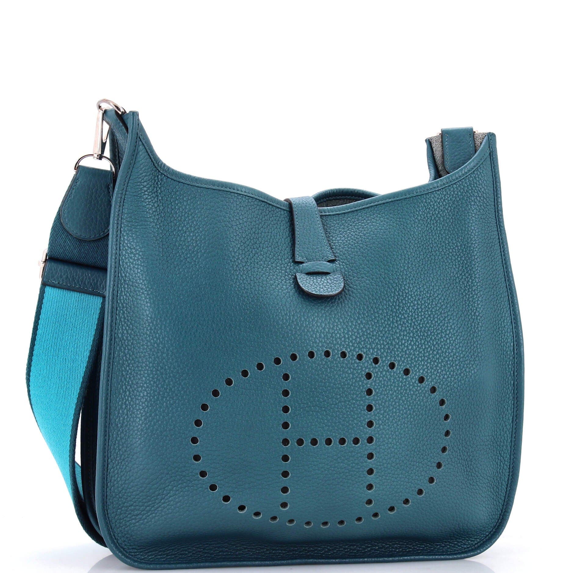 Pre-Owned Hermes Evelyne Bag Gen III Clemence GM, Alternate, color, Colvert