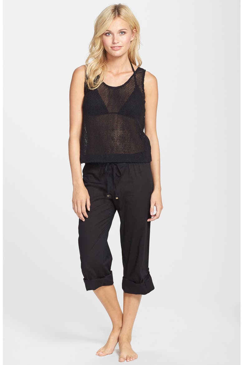 Mesh Cover-Up Tank, Alternate, color, BLACK