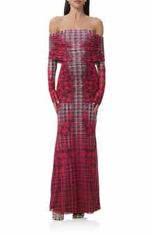 AFRM Thelma Off the Shoulder Long Sleeve Maxi Dress