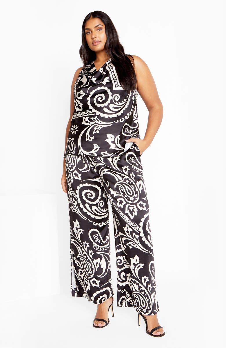 City Chic Belen Print Pull-On Pants, Alternate, color, Paisley