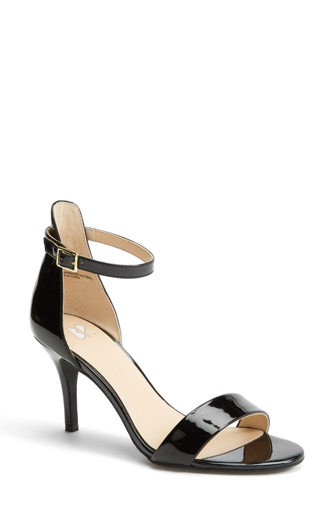 'Luminate' Open Toe Dress Sandal, Main, color, BLACK PATENT