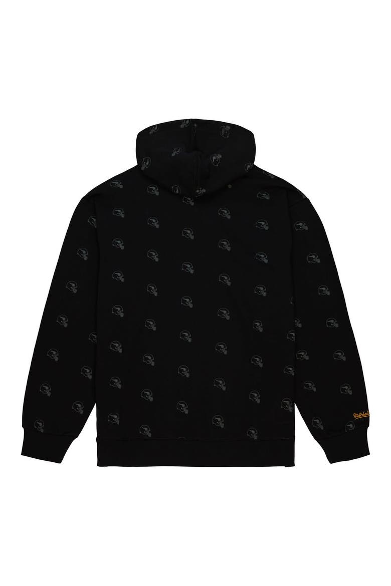 Men's Mitchell & Ness Black Minnesota Vikings Allover Print Fleece Pullover Hoodie, Alternate, color, Black