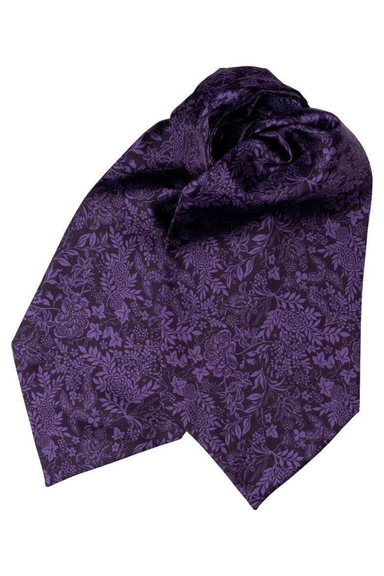 Portofino - Silk Ascot Cravat Tie for Men, Main, color, Deep Plum