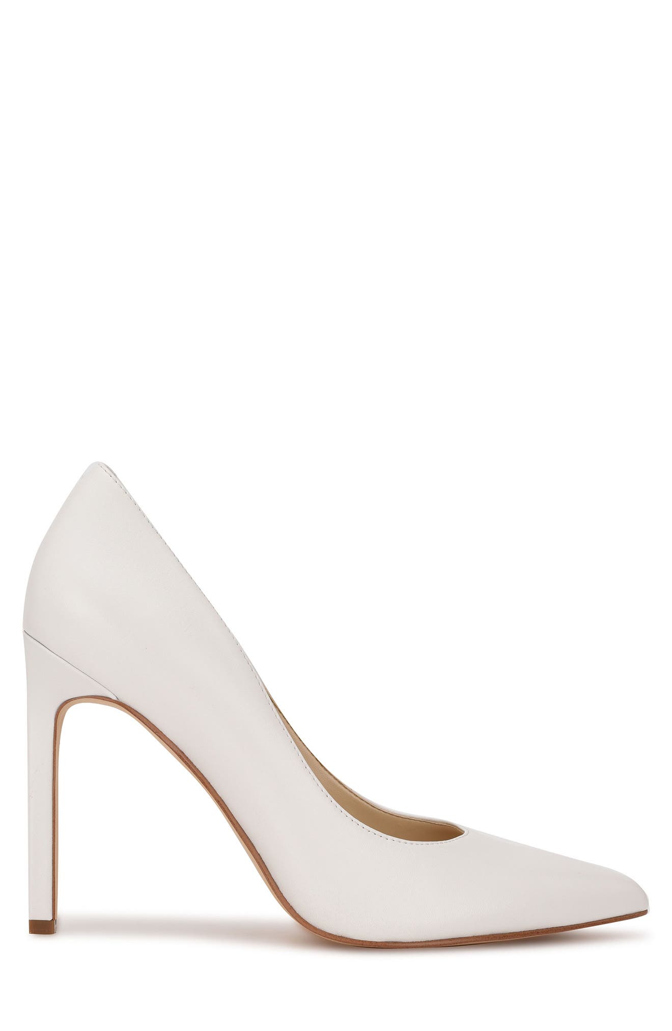 Nine West Tatiana Pointed Toe Pump, Alternate, color, White Leather