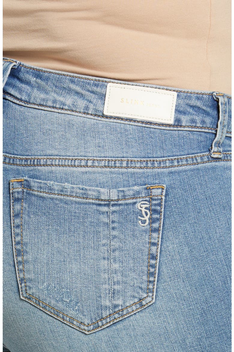 High Waist Fray Hem Ankle Jeans, Alternate, color, CLAIRE