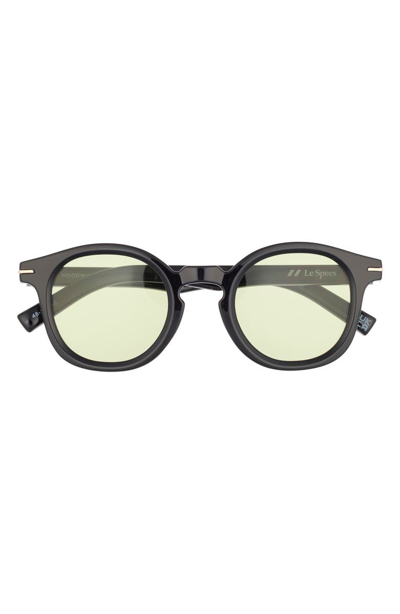 Le Specs Hoodwinked Round Sunglasses, 48mm, Main, color, Black