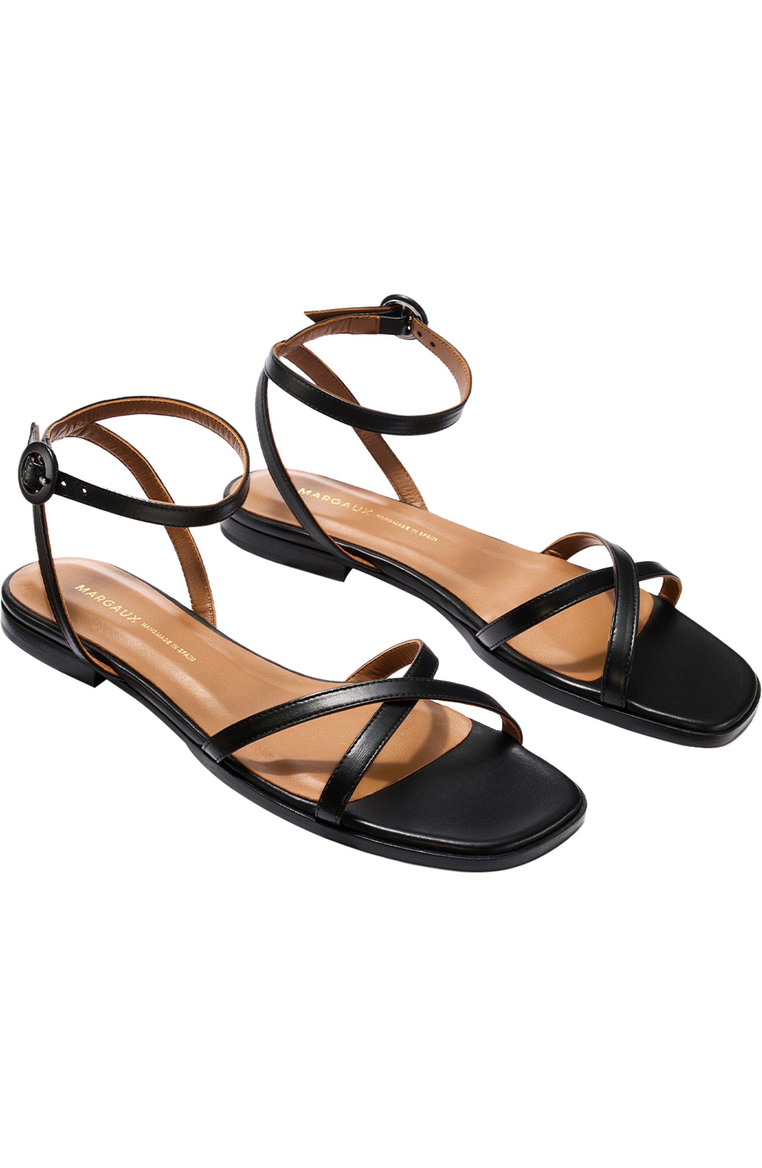 MARGAUX The Flat Sandal, Alternate, color, Black Nappa
