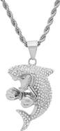 STEELTIME Men's Shark Pendant Rope Chain Necklace