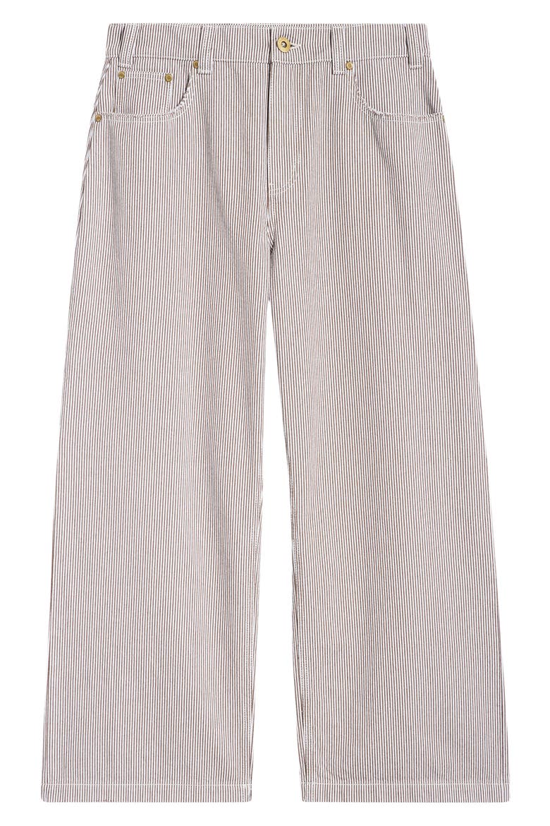 Pinstripe Pants, Alternate, color, BROWN PINSTRIPE