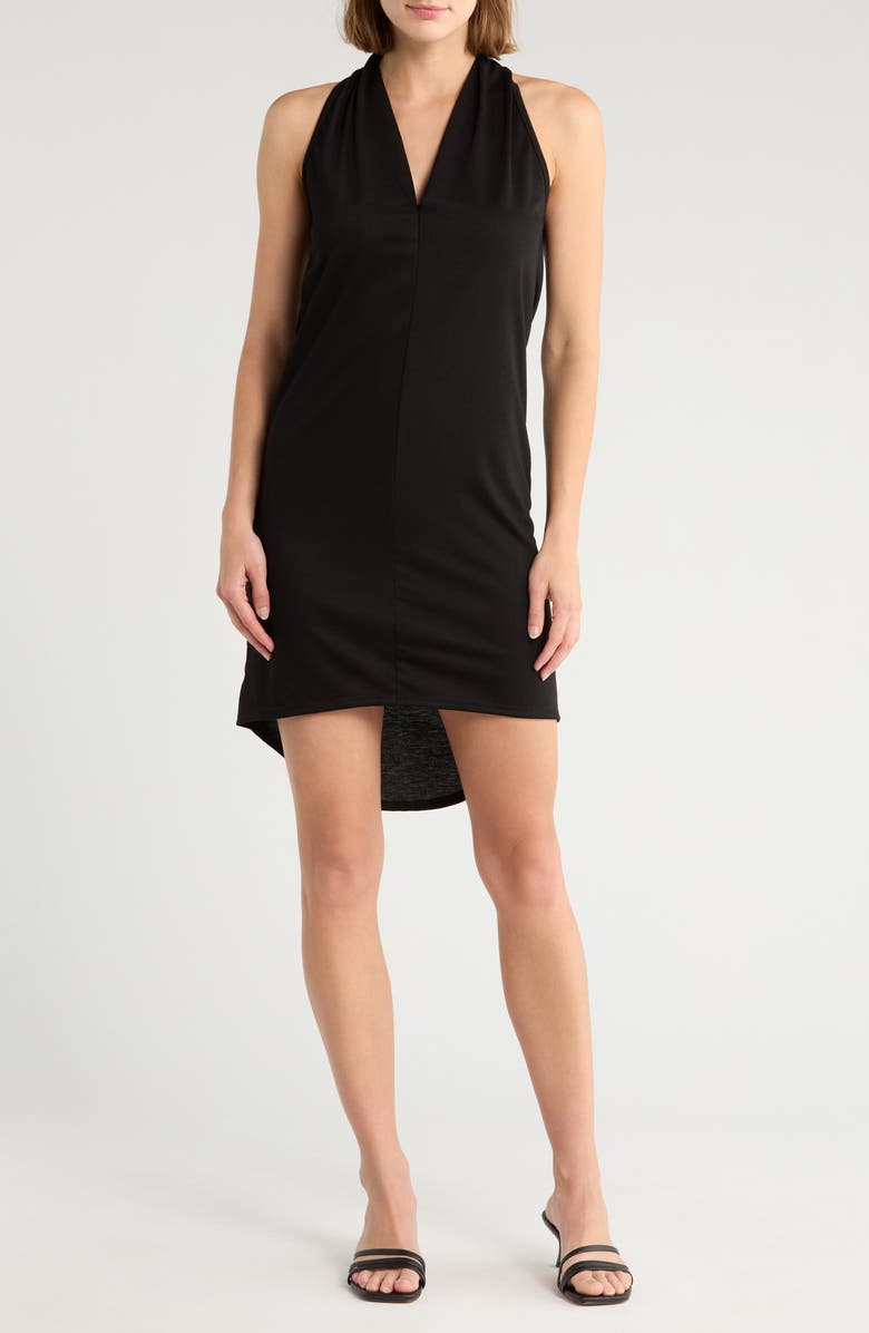 GO COUTURE High-Low Minidress, Main, color, Black