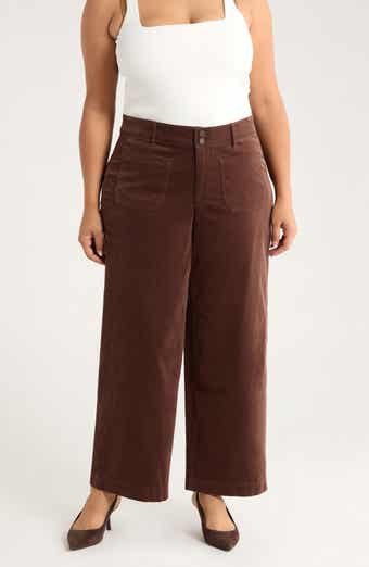 Emma Patch Pocket High Waist Wide Leg Corduroy Pants