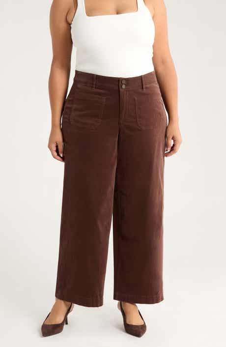 Emma Patch Pocket High Waist Wide Leg Corduroy Pants