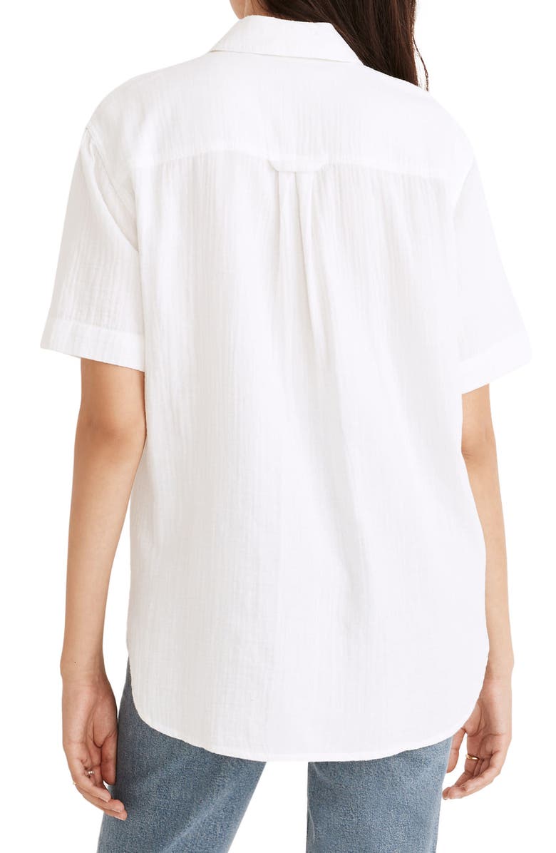 Madewell Lightspun Flap Pocket Short Sleeve Button-Up Shirt, Alternate, color, 