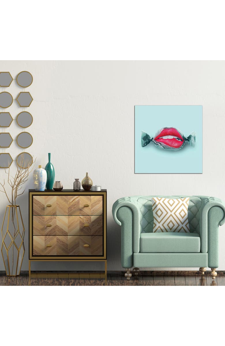 iCanvas Candy Lips Art Print by Jonas Loose, 18"x18", Alternate, color,