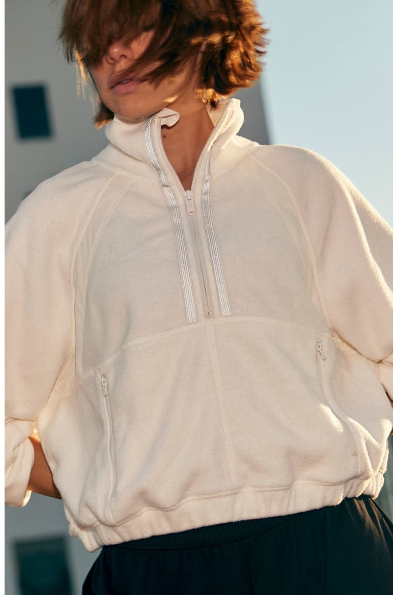 So Fly Half Zip Crop Jacket, Alternate, color, IVORY