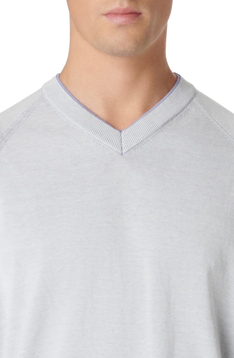 Bugatchi Cotton & Silk V-Neck Sweater, Alternate, color, Lilac