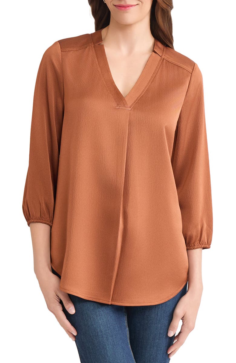 Jones New York Textured Tunic, Main, color, Medium Chestnut