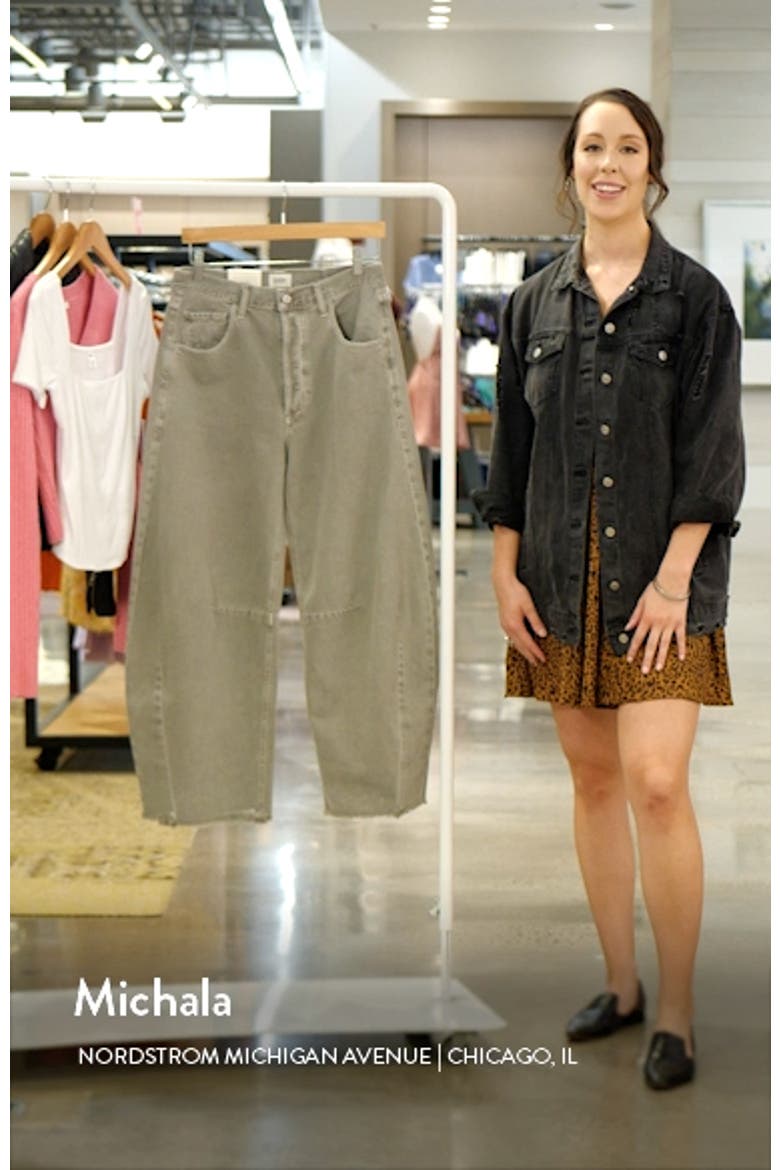 Horseshoe Raw Hem High Waist Crop Barrel Jeans video