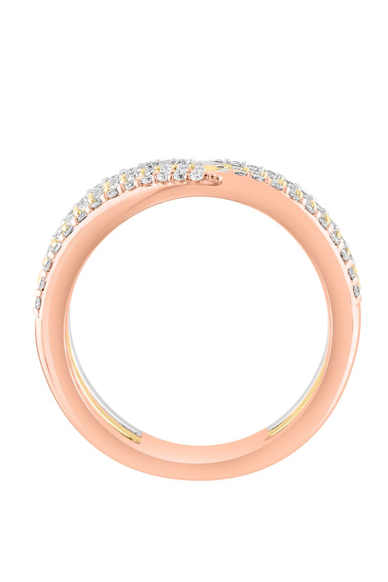 14K White, Yellow & Rose Gold Trinity Diamond Ring, Alternate, color, Metallic Gold