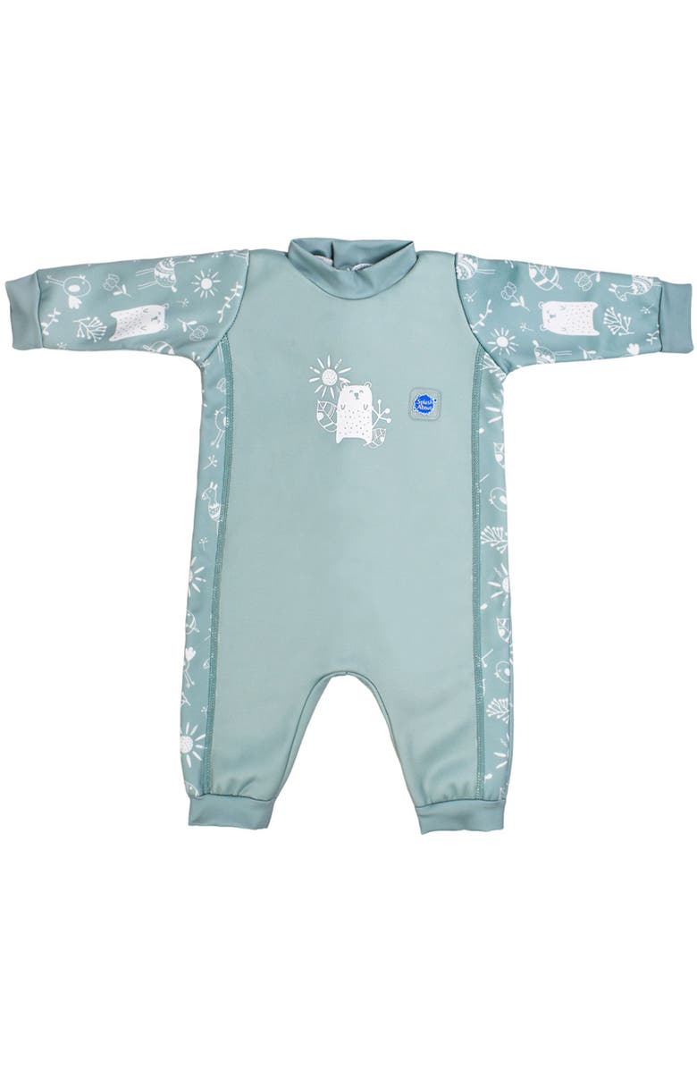 Splash About Warm in One Fleece Lined Baby Wetsuit, Main, color, Sunny Bear