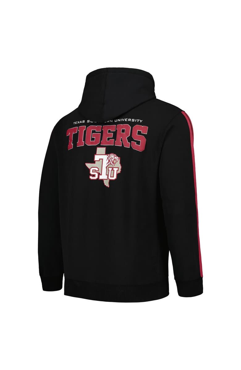 FISLL Men's Black Texas Southern Tigers Striped Oversized Print Pullover Hoodie, Alternate, color,