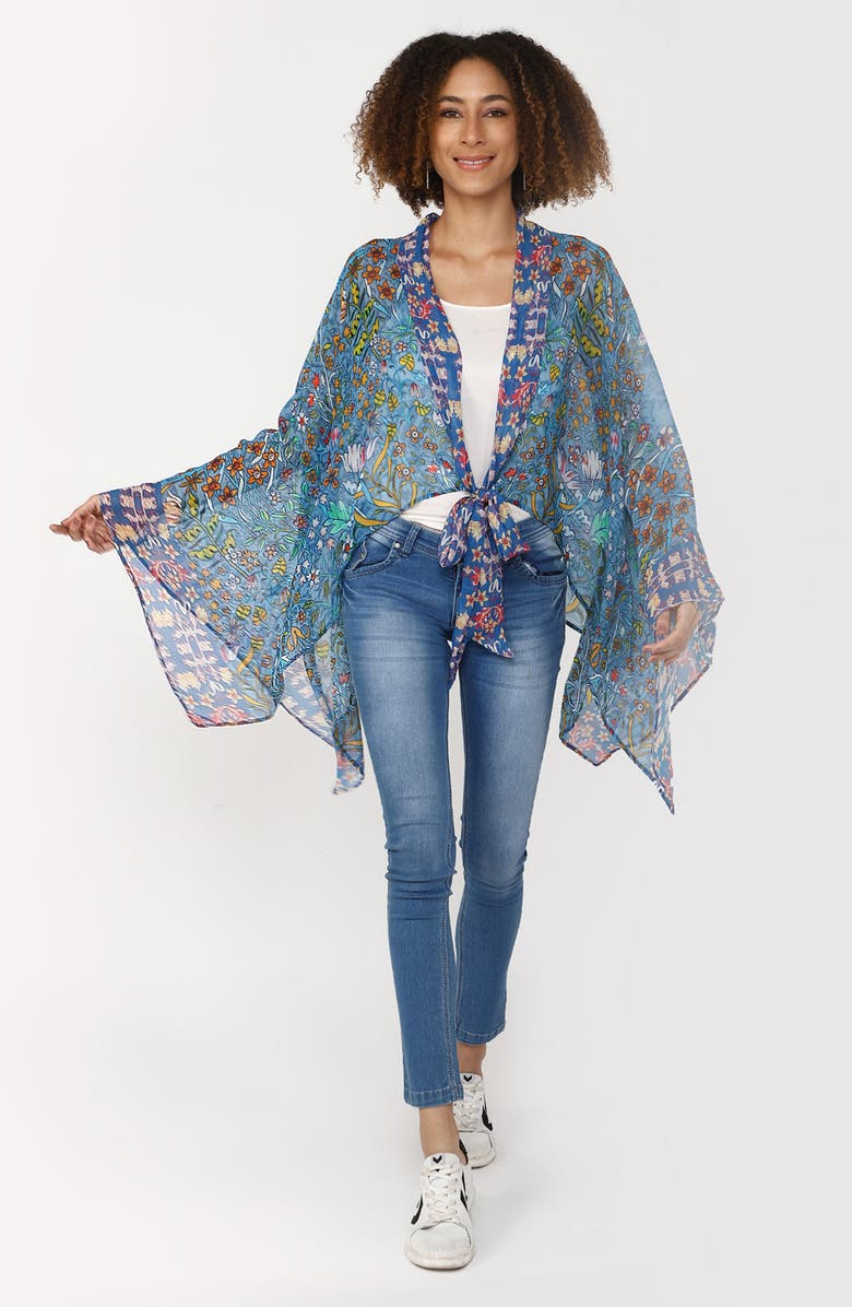 Vismaya Floral Topper, Alternate, color, Blue