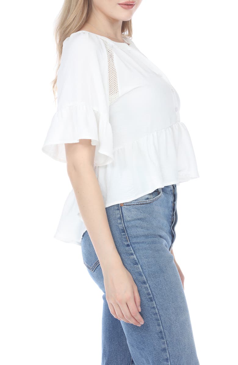 RAIN AND ROSE Eyelet Peplum Top, Alternate, color, 