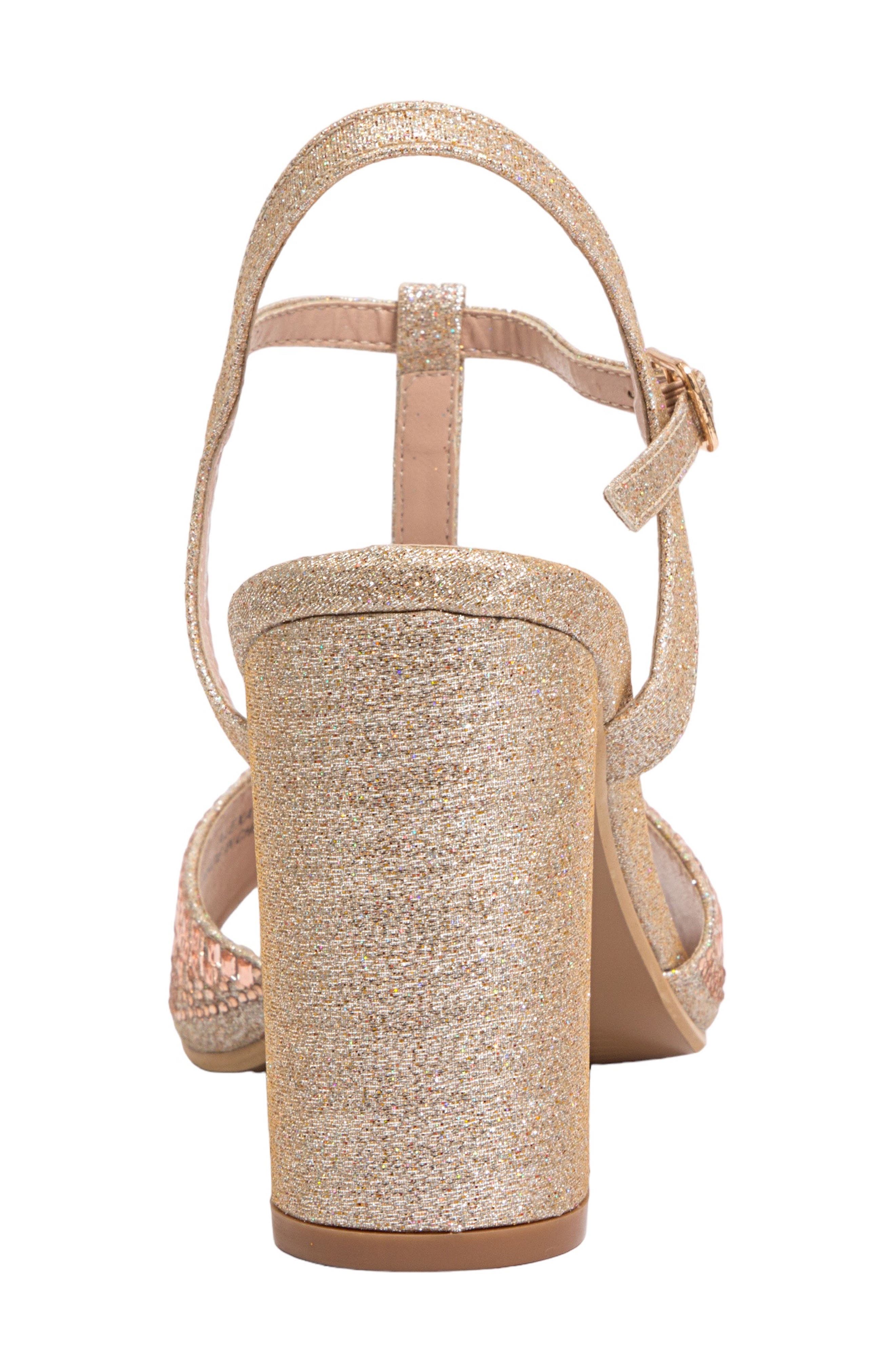 NINETY UNION Alexa Embellished T-Strap Sandal, Alternate, color, Gold